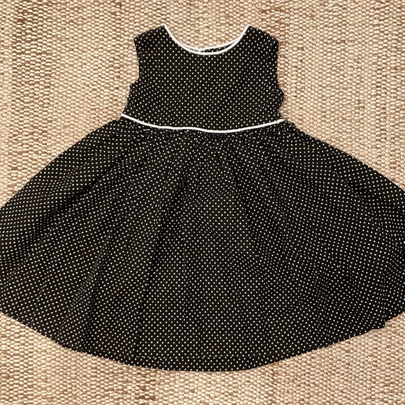 Vintage Black & White Dot Handmade Cotton Dress Size 4 90's Y2K - Picture 1 of 6